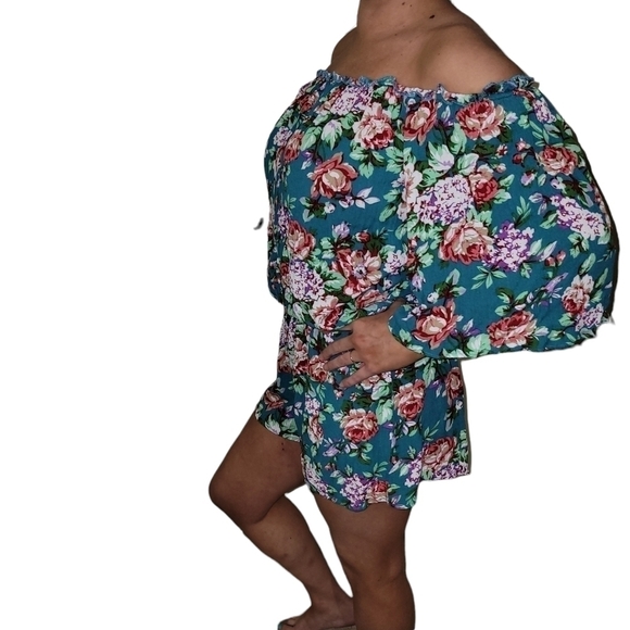 Kori Romper Floral Off The Shoulder - Picture 3 of 7